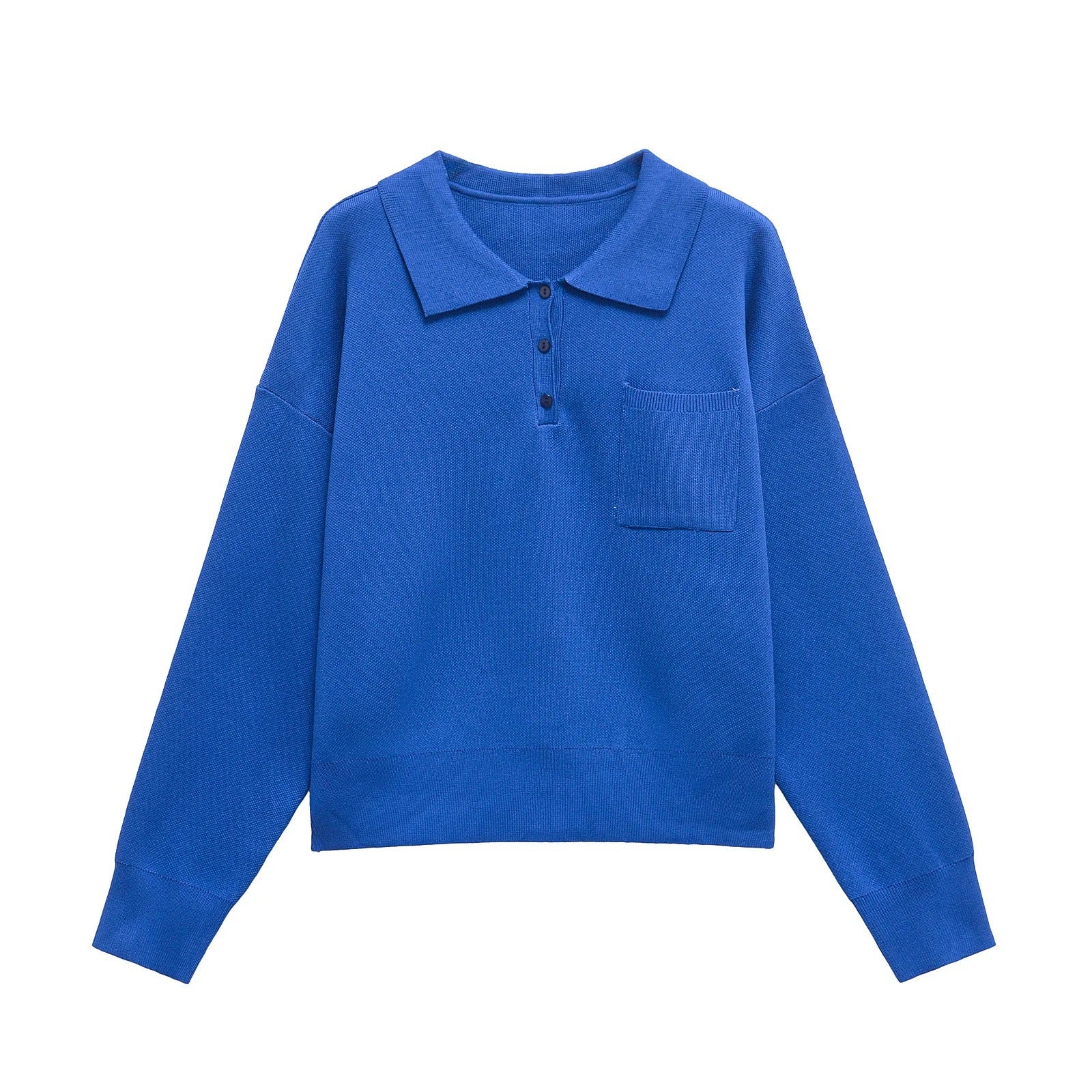 Dam Tröja med Polokolv och Bröstficka – Mjukt Tyg, Justerbar Passform, Perfekt för Vardags och Formella Tillfällen 5