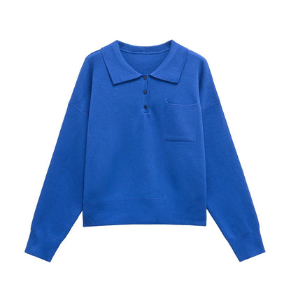 Dam Tröja med Polokolv och Bröstficka – Mjukt Tyg, Justerbar Passform, Perfekt för Vardags och Formella Tillfällen 5