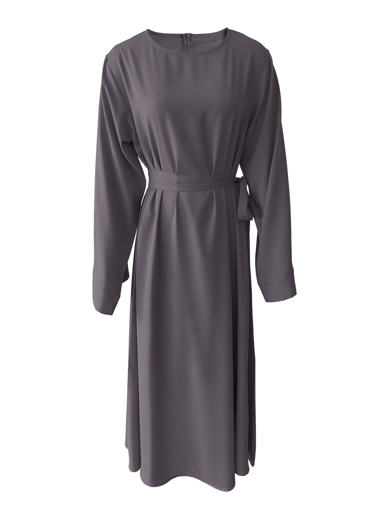 Maxikjol Dam med Snörningar i Polyester, Lång Kjol för Plus Size-4