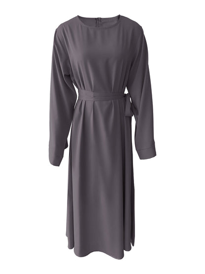 Maxikjol Dam med Snörningar i Polyester, Lång Kjol för Plus Size-4