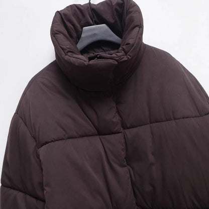 Damjacka Kort Stativkrage Bomull Polyester för Streetwear-4