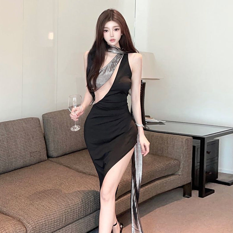 Variant image for Kvinnors Lång Klänning Halterneck Polyester-1