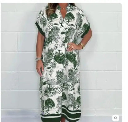 Variant image for Kvinno Klänning Kortärmad Tryckt Polyester Elegant Avslappnad-9