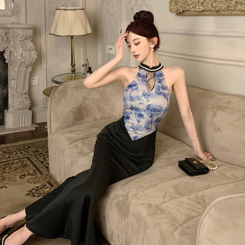 Kvinna Cheongsam Klänning Sjöjungfru Stil Polyester-5