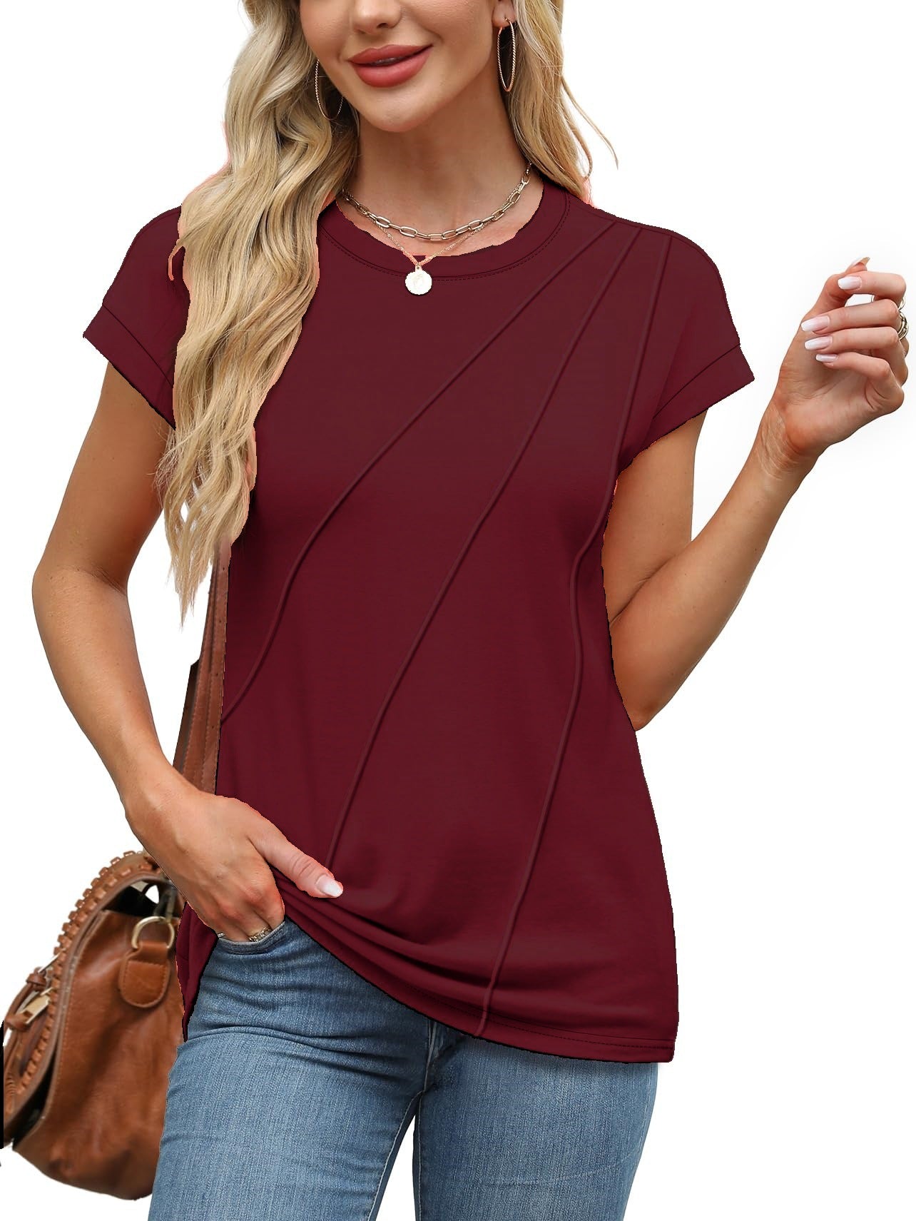 Variant image for Dam T-shirt Kortärmad Löst Passform Viskos-31