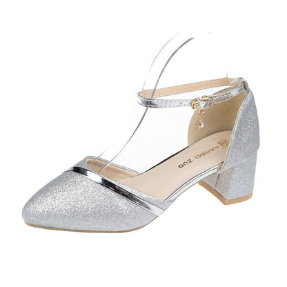 Kvinnor Glidpumpar Transparenta Remmar Glitterfinish Syntetiskt 8