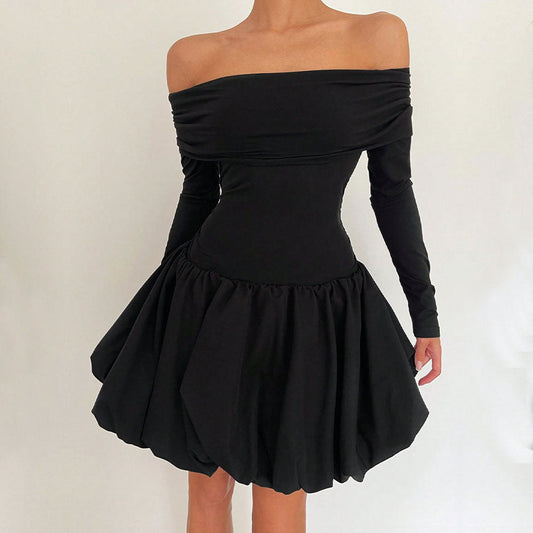 Kvinna Kort A-Line Kjol Polyester Svart-1