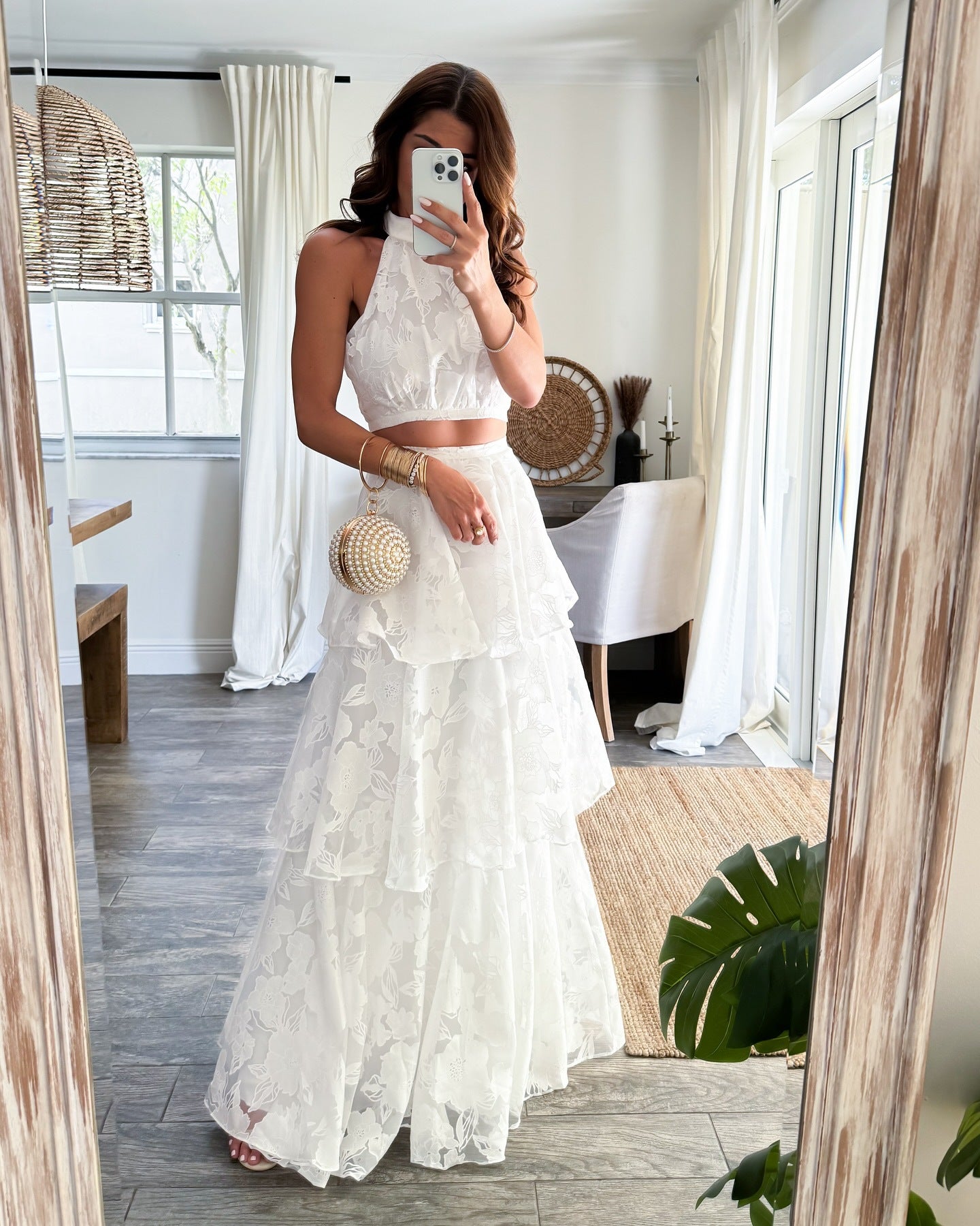 Variant image for Dam Tvådelat Set Halterneck Asymmetrisk Kjol Kvalitetstyg för Sommarkläder-6