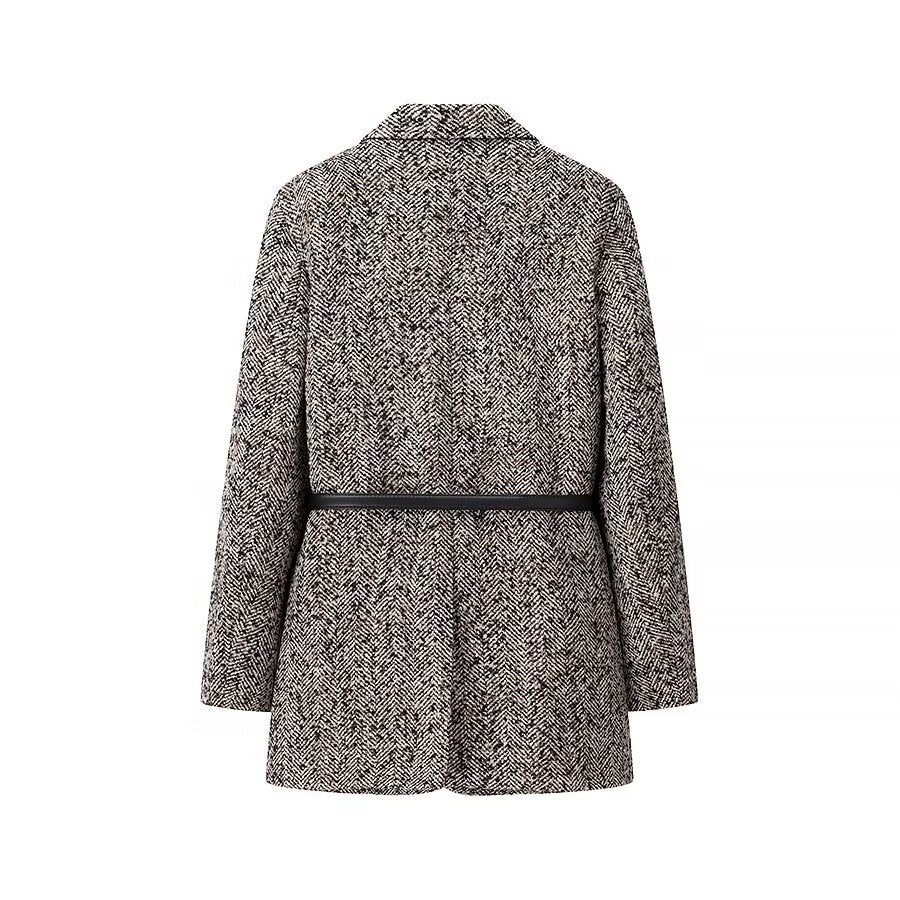 Damjacka Houndstooth Blazer Skräddarsydd Snitt med Bälte 5