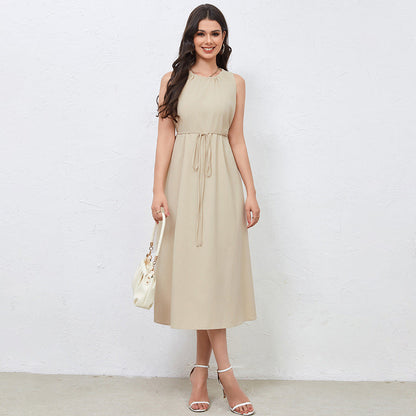 Damklänning A-Line Plisserad Polyester-2