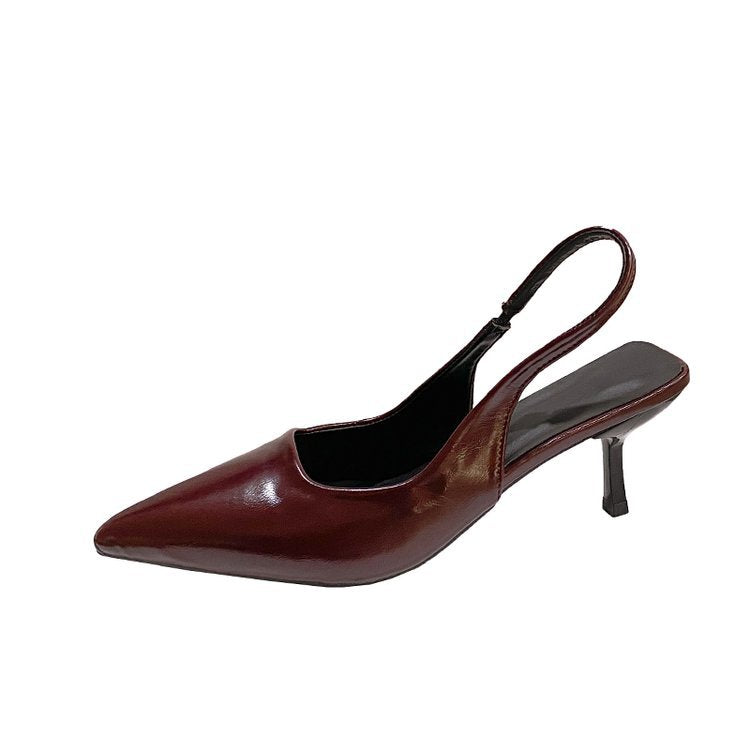 Kvinnors Slingback Pumpar Leopardmönster Syntetiskt Läder Blockklack 6