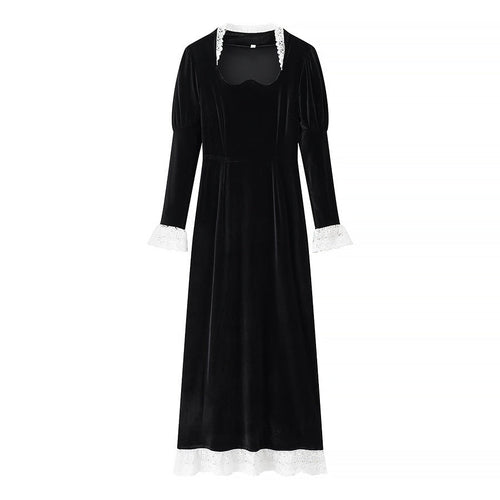 Dam Sammetklänning med Delikata Detaljer för Bröllop och Fest 1