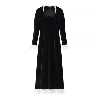 Dam Sammetklänning med Delikata Detaljer för Bröllop och Fest 5