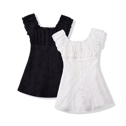 Festliches Damenkleid mit Frivilligen Ärmeln und Knappdetail – Atmungsaktives Material, Perfekt für besondere Anlässe und Alltag 2