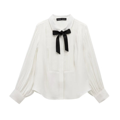 Dam Långärmad Skjorta Med Krage Polyester-1