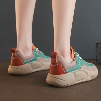 Kvinnors Sneakers Sportiga Textil med Extra Tjock Sula-2