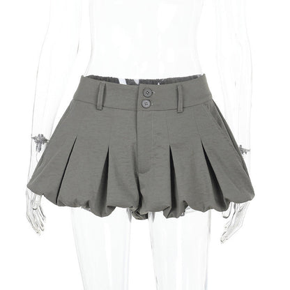Kvinnors Veckade Shorts Avslappnad Design Andningsbart Tyg 1