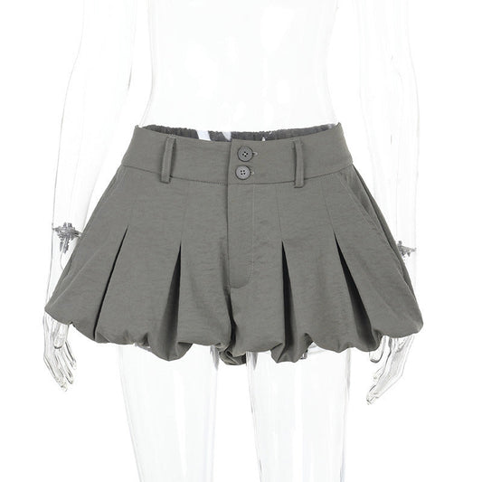 Kvinnors Veckade Shorts Avslappnad Design Andningsbart Tyg 1