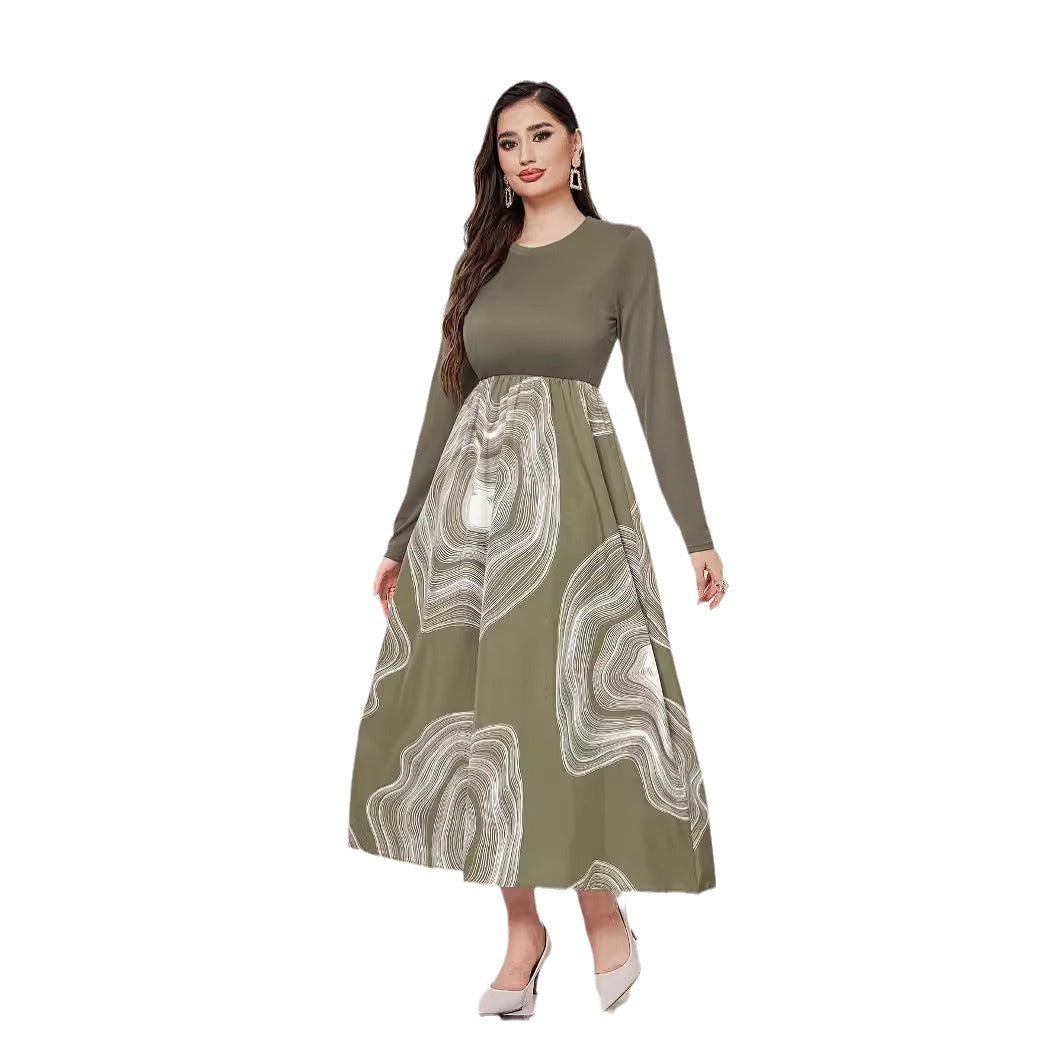 Dam Festklänning Hög Midja Polyester Maxilängd-6