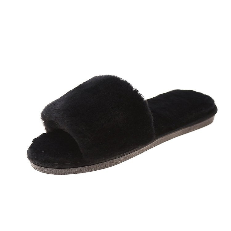 Dam Tofflor i Syntetisk Päls med Bekväm Sula – Mjuk och Stilren Design för Inomhus och Utomhus 11