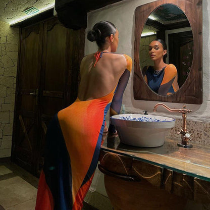 Elegante Langärmlige Aftonklänning aus Elastischem Material mit Geometrischen Mustern – Feminine Silhouette für Besondere Anlässe 2