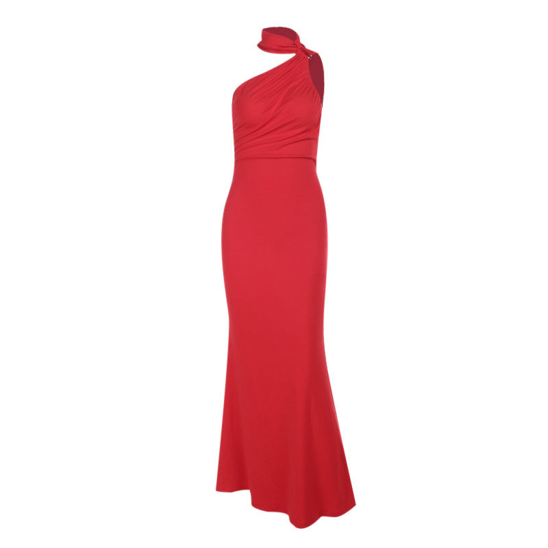 Kvinnors Aftonklänning Asymmetrisk Snitt med Ruffle Detaljer Högkvalitativt Tyg 6