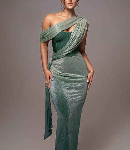 Variant image for Dam Klänning Asymmetrisk Halsringning Smal Passform Polyester-11