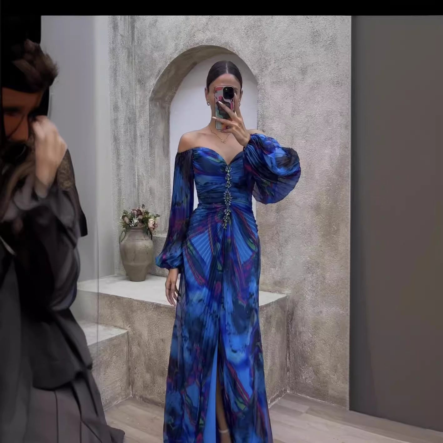 Kvinna A-Line Klänning V-Neck Polyester Långärmad-4