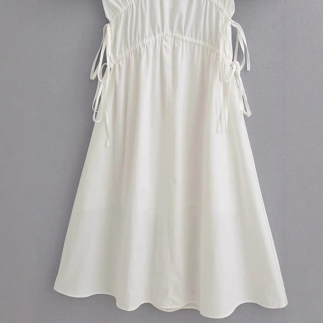 Dam Sommarklänning Med Rüsch Detaljer Elastiskt Midjetåg Andningsbart Tyg 4
