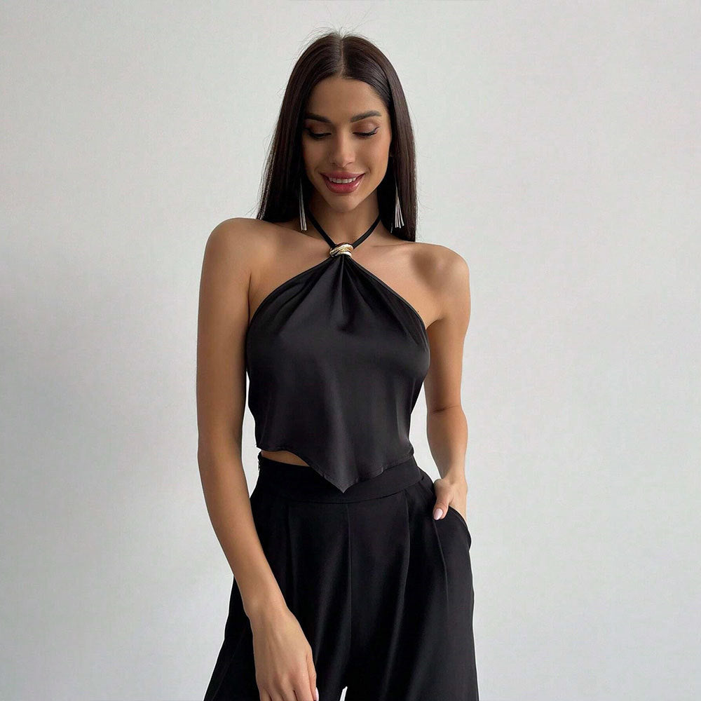 Dam Halterneck Top Slim Fit Polyester-5