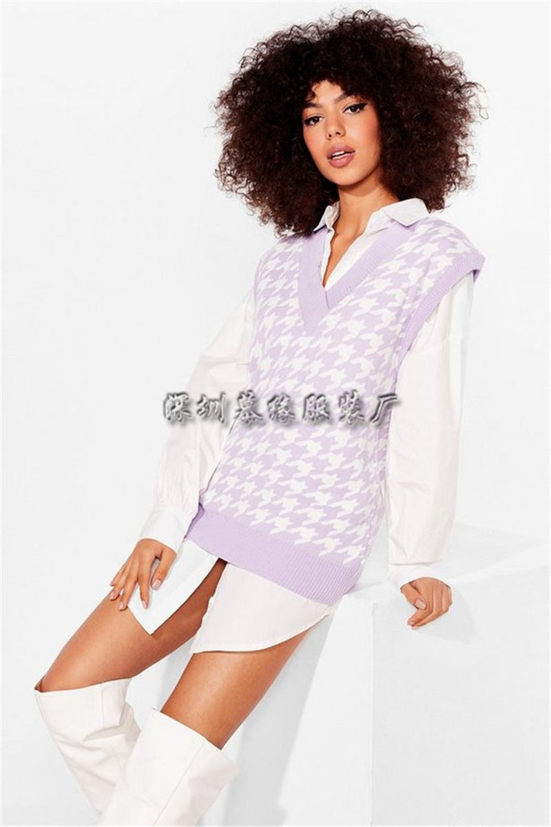 Variant image for Dam Blommig Stickad Väst Mjuk Akryl Polyester-1