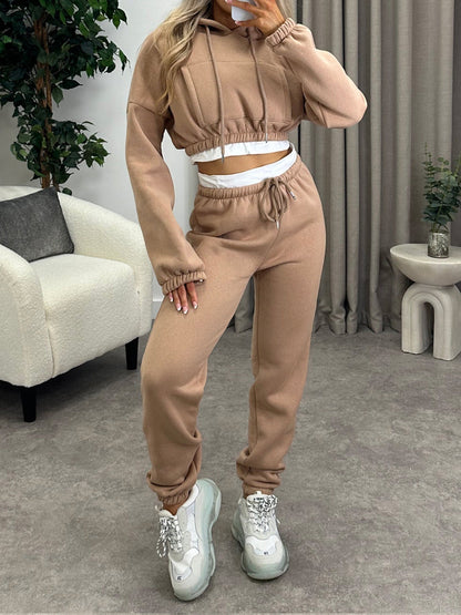 Dam Fritidsdräkt Färgblockerad Hoodie Polyester Avslappnad-6