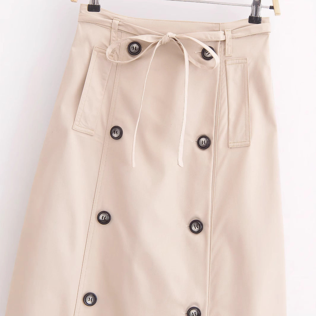 Dam Midi Rock A-Linjeformad Polyester-3
