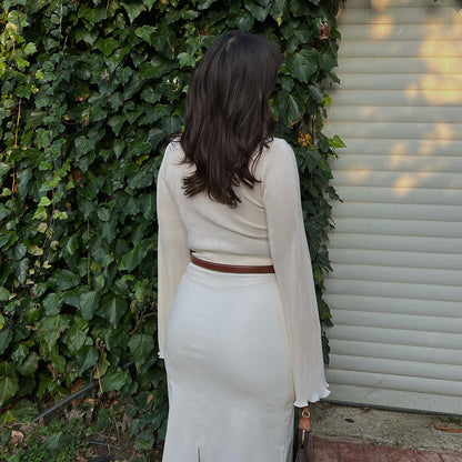 Dam Tröja Långärmad Rippad i Bomull – Figur-Hugging Passform för Elegant Look 6
