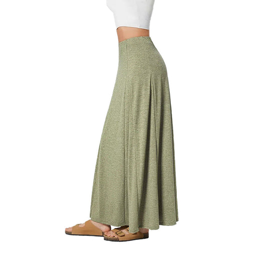 Dam Midi Kjol Draperad Stickad-1