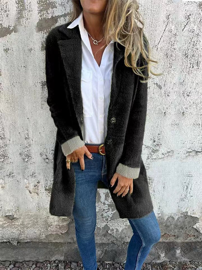 Variant image for Dam Kardigan Medellång med Fuskpäls Polyester-49