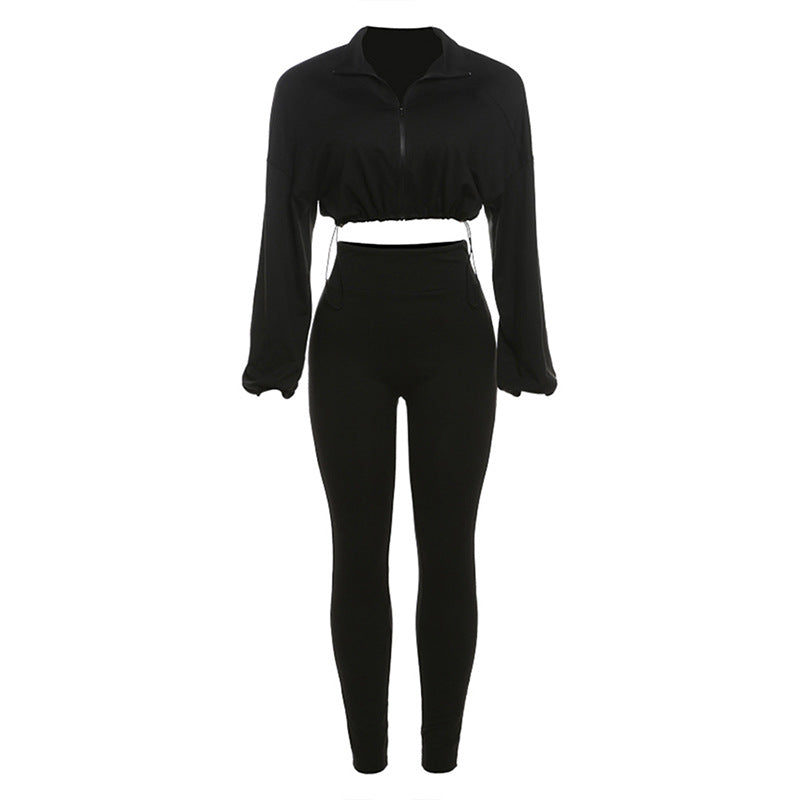 Kvinna Byxdräkt Långärmad Polyester Spandex-1