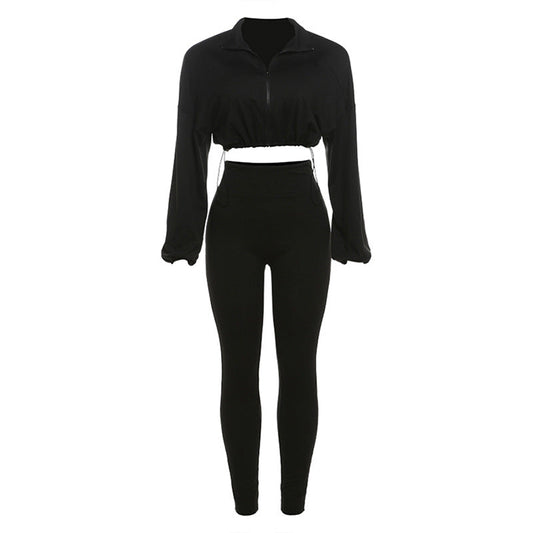 Kvinna Byxdräkt Långärmad Polyester Spandex-1
