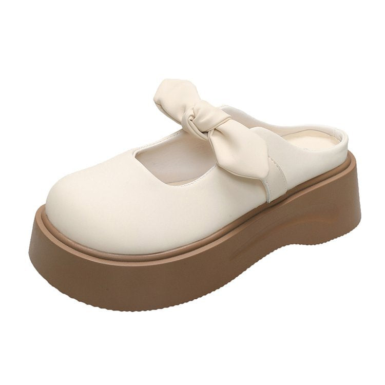 Kvinnors Plattformsmulor med Vadderad Sula och Dekorativa Slingor – Syntetiska Material, 4 cm Höjd, Storlekar 36-41 1