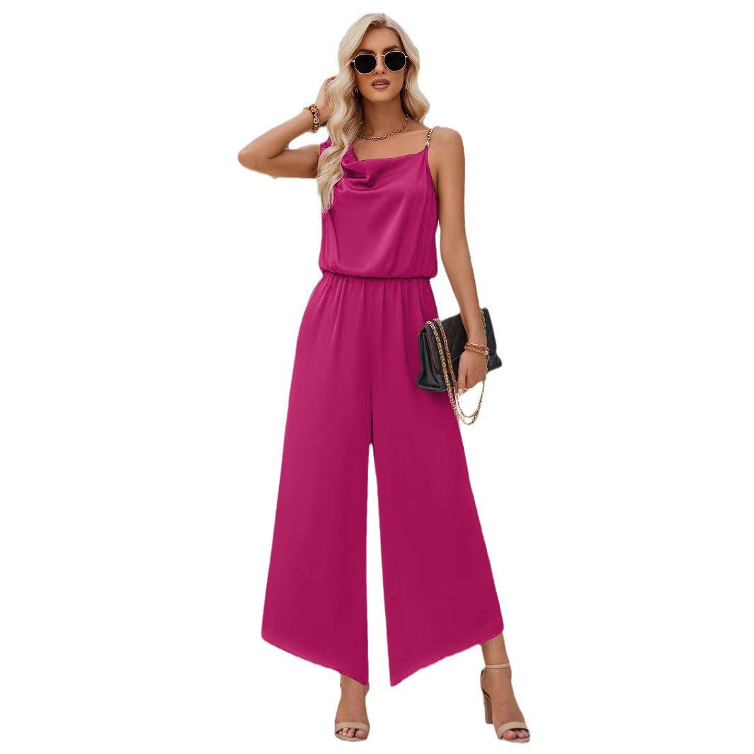 Dam Byxor Bred Ben Medelhög Midja Lätt Polyester-6