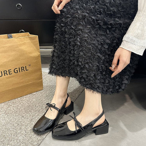 Kvinnor Slingback Pumps Blockhäl Syntetiskt Material med Loopdetalj 1