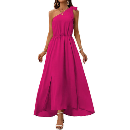 Variant image for Damklänning A-Line Asymmetrisk Elastisk Fuchsia-1