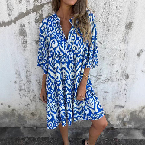 Kjol Dam Plisserad V-ringad Blommig Polyester-2