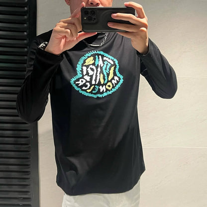 Variant image for Herr Långärmad T-shirt Rundhals Bomull Modern Design-1