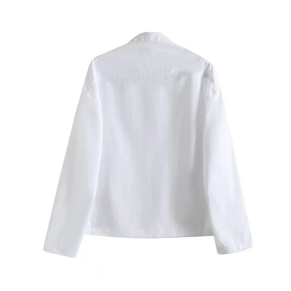 Dam Skjorta Långärmad Monokrom 100% Bomull-2