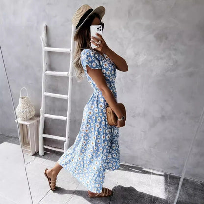 Asymmetrisk Midi Damklänning i Polyester med Justerbart Midjeband – Eleganta och Fina Damklänningar för Alla Tillfällen 5