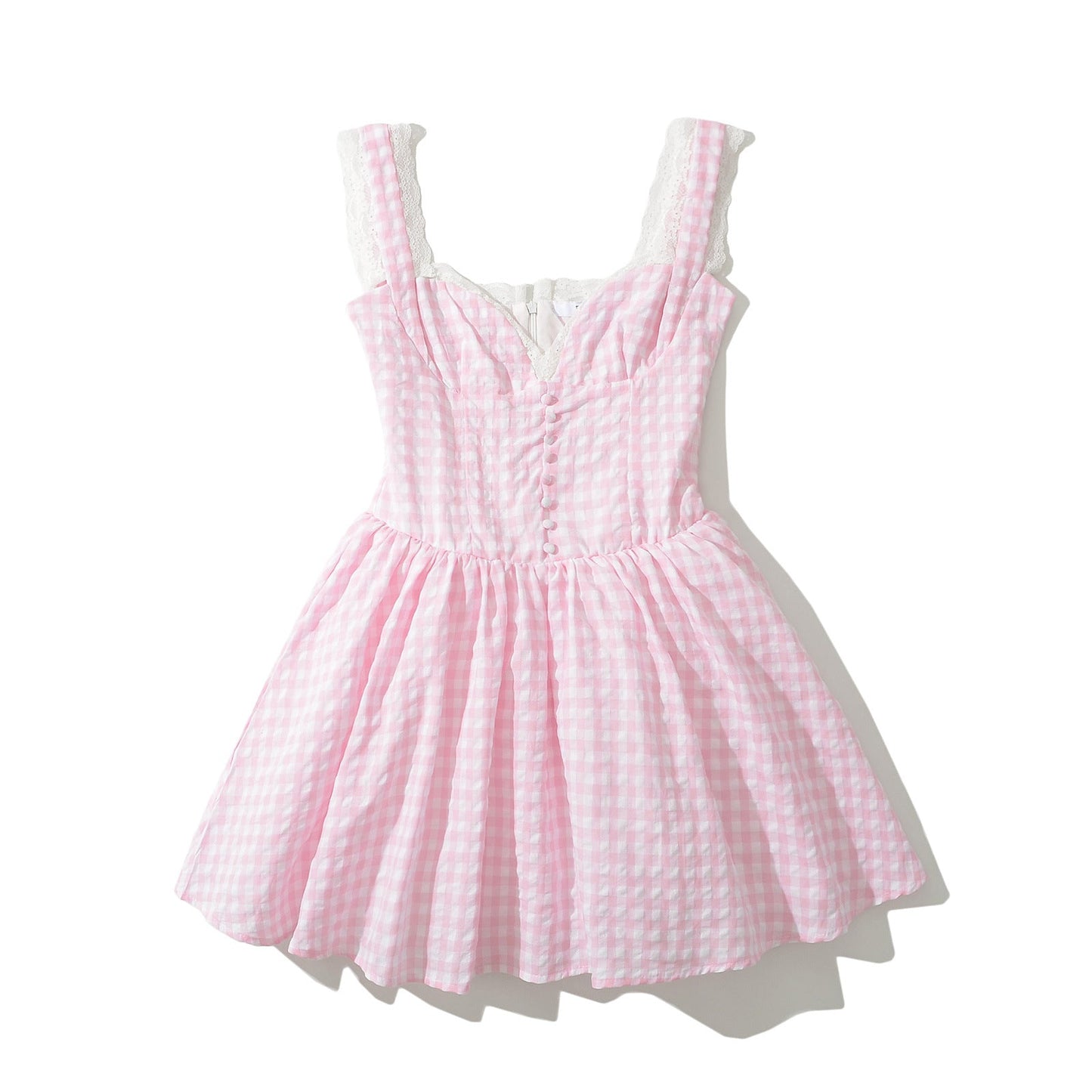 Dam Sommarklänning Voluminös Kjol Romantiska Detaljer Lätt Bomullsmix 2