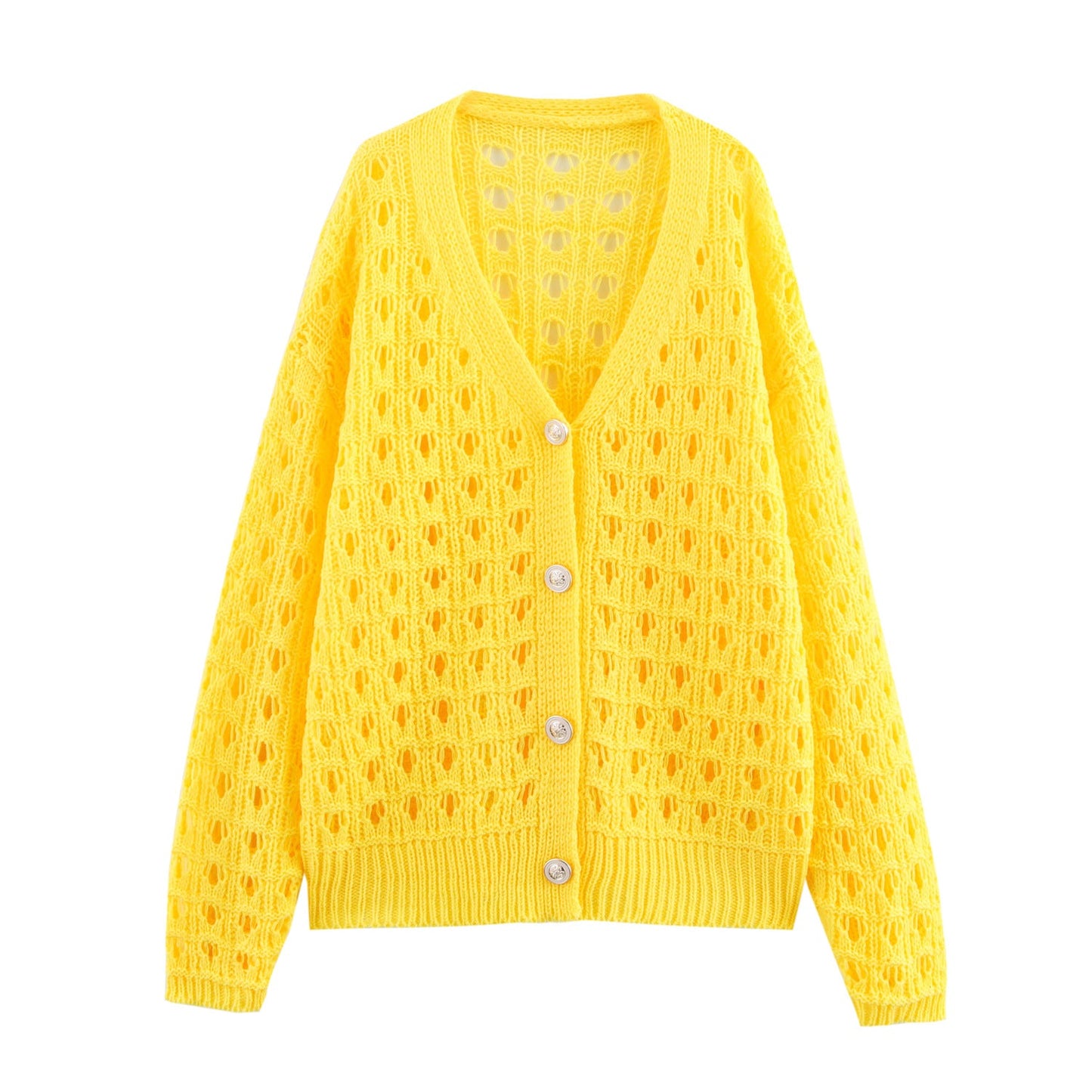 Kvinnors Cardigan Öppen Front Nätverksmaterial Elegant Lätt 1