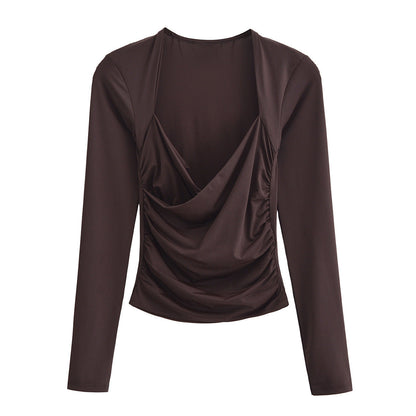 Herrskjorta Slim Fit V-Hals Långärmad 100% Bomull-4