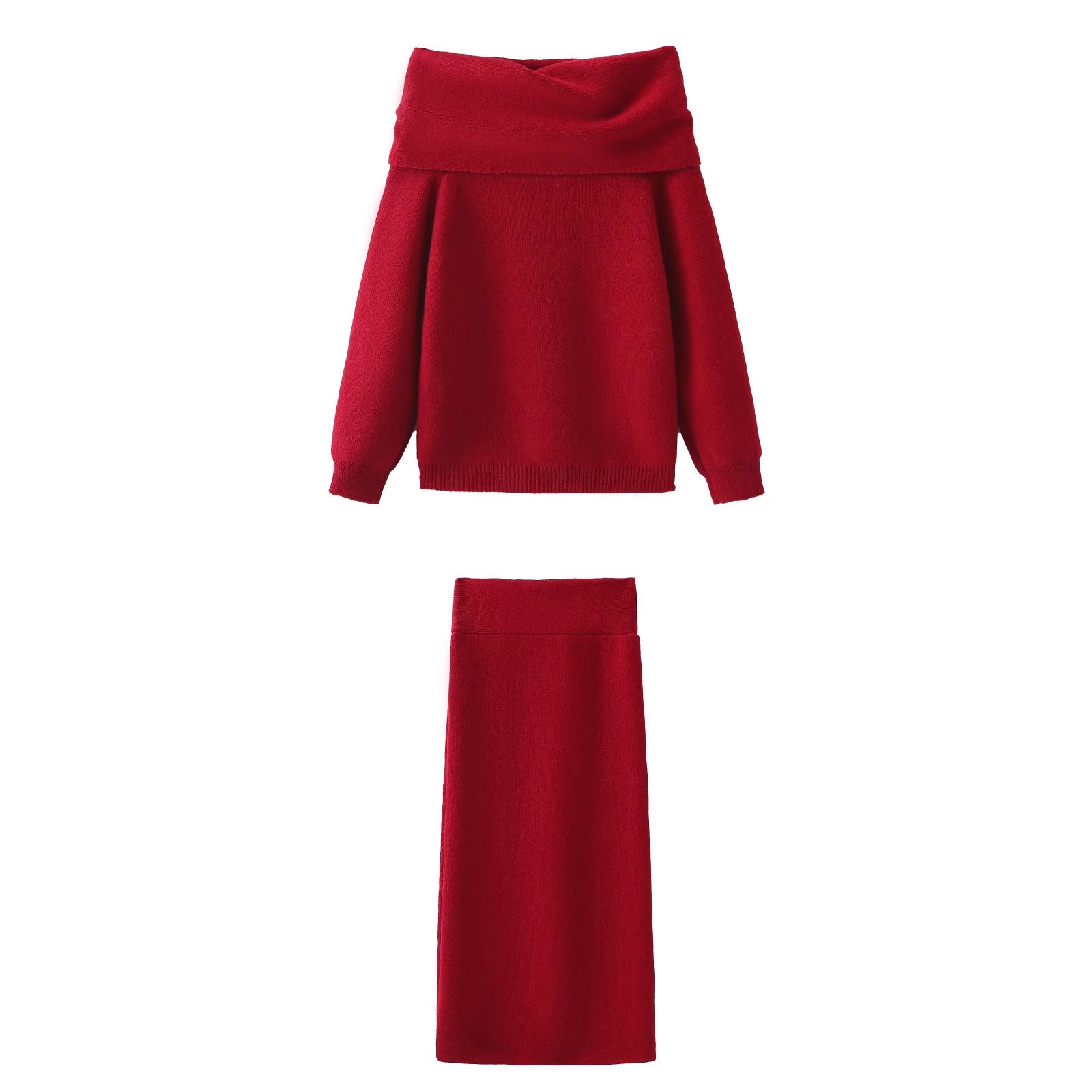 Stickad Dam Tröja Långärmad Monokrom Polyester-2